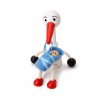 Stork with baby boy wooden figure