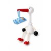 Stork with baby boy wooden figurine 2