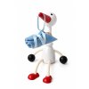 Stork with baby boy wooden figurine 2
