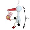 Stork with baby wooden doll on spring
