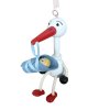 Stork with baby boy wooden bouncing figurine KROKIDO