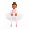 Ballerina with brown hair wooden doll KROKIDO